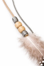 Boho Feather Hair Clip with Beads Ona Jwelix