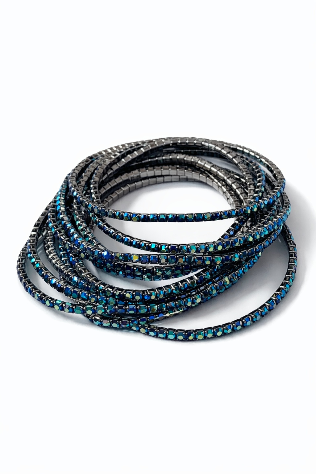 Ona Jwelix Bluish Exo Bracelet blue beaded stretch bracelet for women