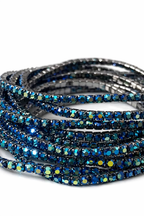 Ona Jwelix Bluish Exo Bracelet close up cool blue bead bracelet artificial jewellery India
