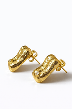 Ona Jwelix Bone Gem Stud earrings close up view gold artificial jewellery India
