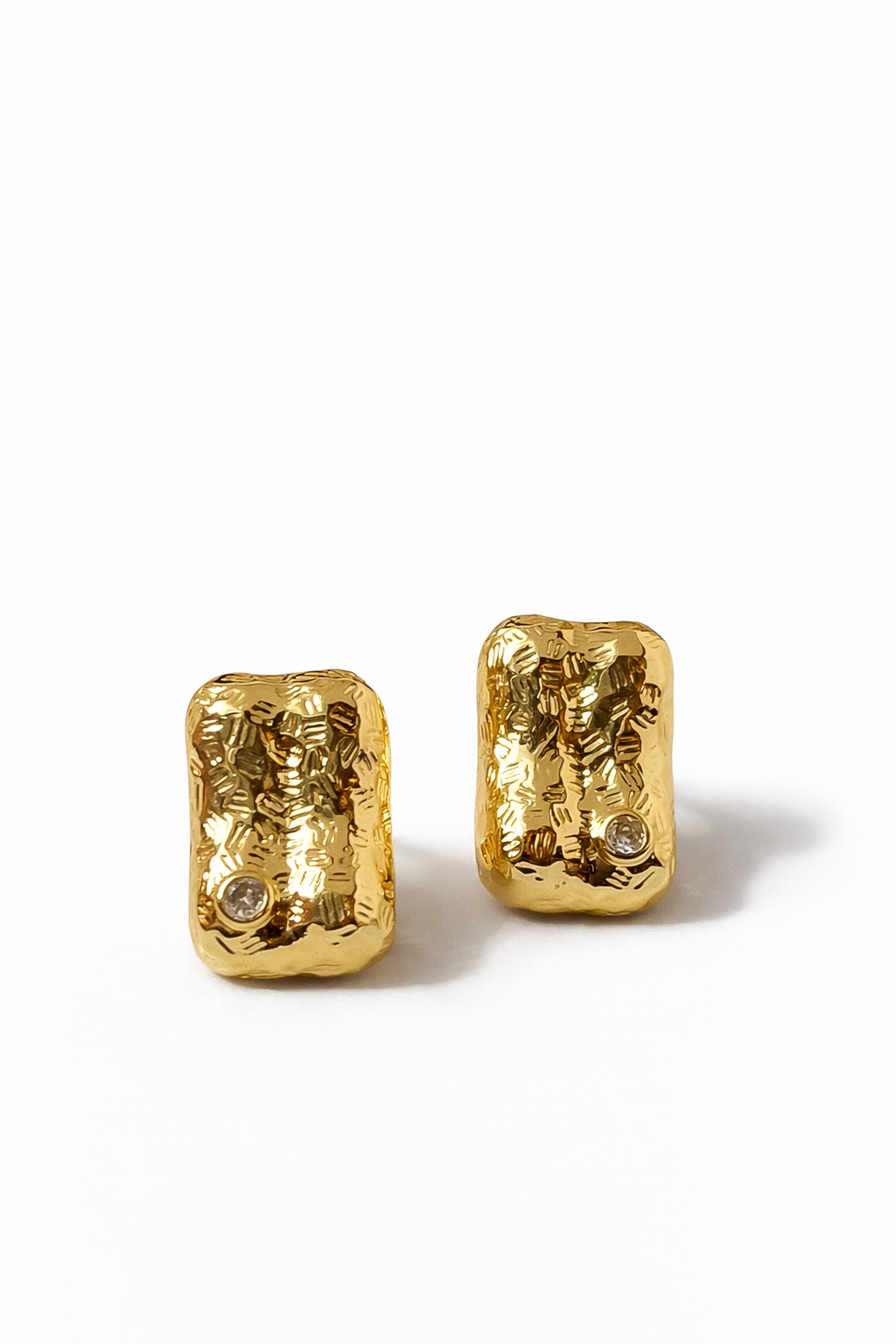 Ona Jwelix Bone Gem Stud gold tone minimalist stud earrings for women