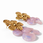 Ona Jwelix Floral Xo Earring front view gold flower earring artificial jewellery India