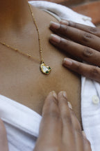 Ona Jwelix Gemi Necklace worn view minimalist gold chain necklace India
