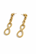 Ona Jwelix Infinity Clopa Earring close up gold tone fashion earring India