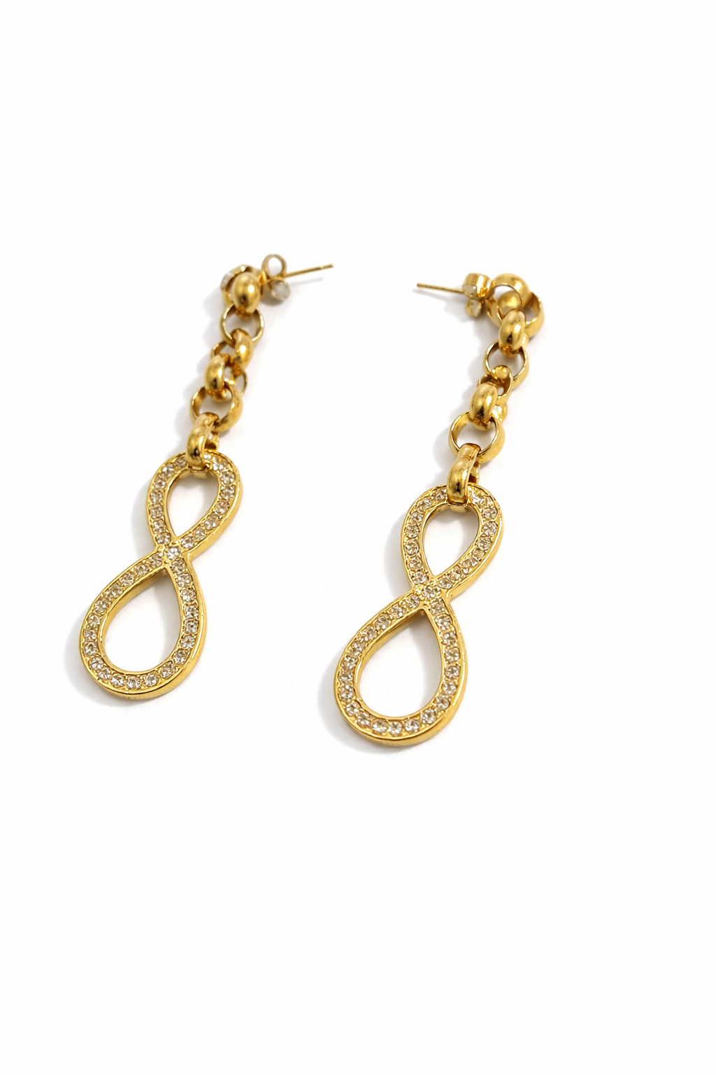 Ona Jwelix Infinity Clopa Earring close up gold tone fashion earring India