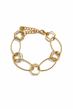 Ona Jwelix Meros Bracelet close up smooth gold finish bracelet artificial jewellery India