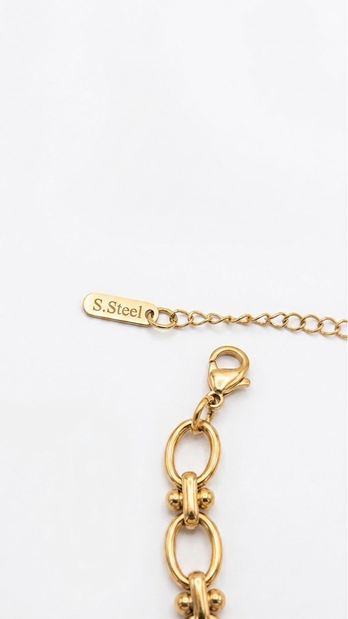 Ona Jwelix Meros Xi Bracelet geometric gold bangle worn view artificial jewellery India