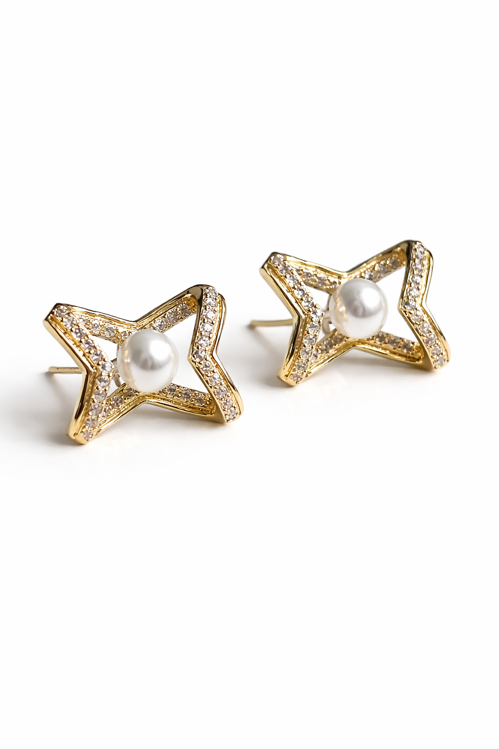 Ona Jwelix Opal Clopa Stud earrings shimmer finish side view artificial jewellery