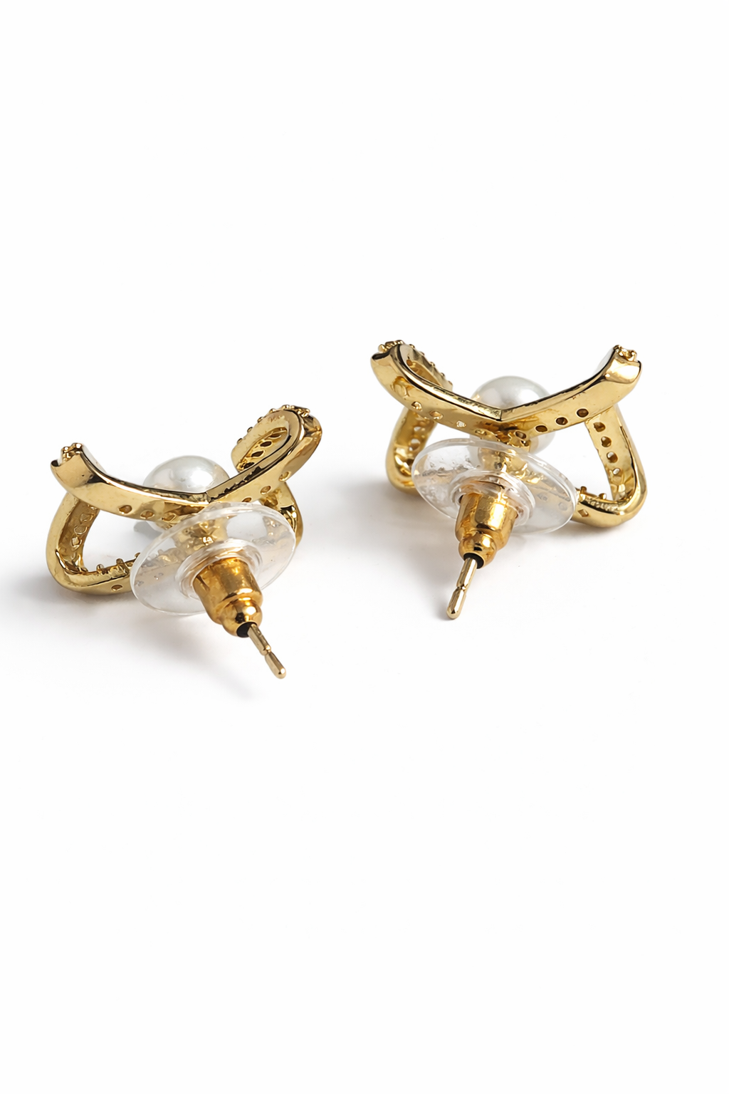 Ona Jwelix Opal Clopa Stud earrings shimmer finish side view artificial jewellery