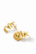 Ona Jwelix Spiral Xo Earring side view playful gold earring artificial jewellery India
